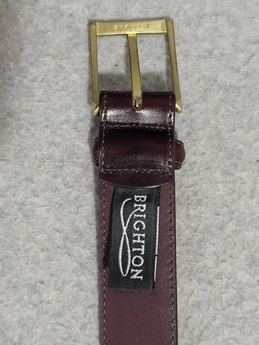 Brighton Belt Aniline Glazed Cowhide Glove Leather Brown Women's 36 Gold Buckle